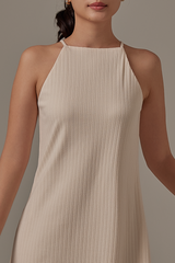 Alayana Halter Neck Dress in Cream