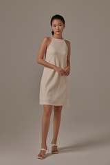 Alayana Halter Neck Dress in Cream