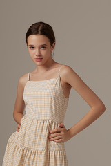 Fyna Tri-tiered Dress in Khaki
