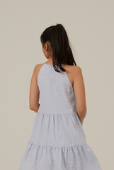 Neila Halter Neck Tiered Dress in Baby Blue