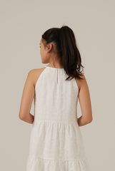 Neila Halter Neck Tiered Dress in White