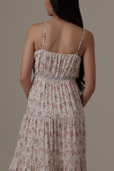 Bexley Tri-Tiered Maxi Dress in Beige