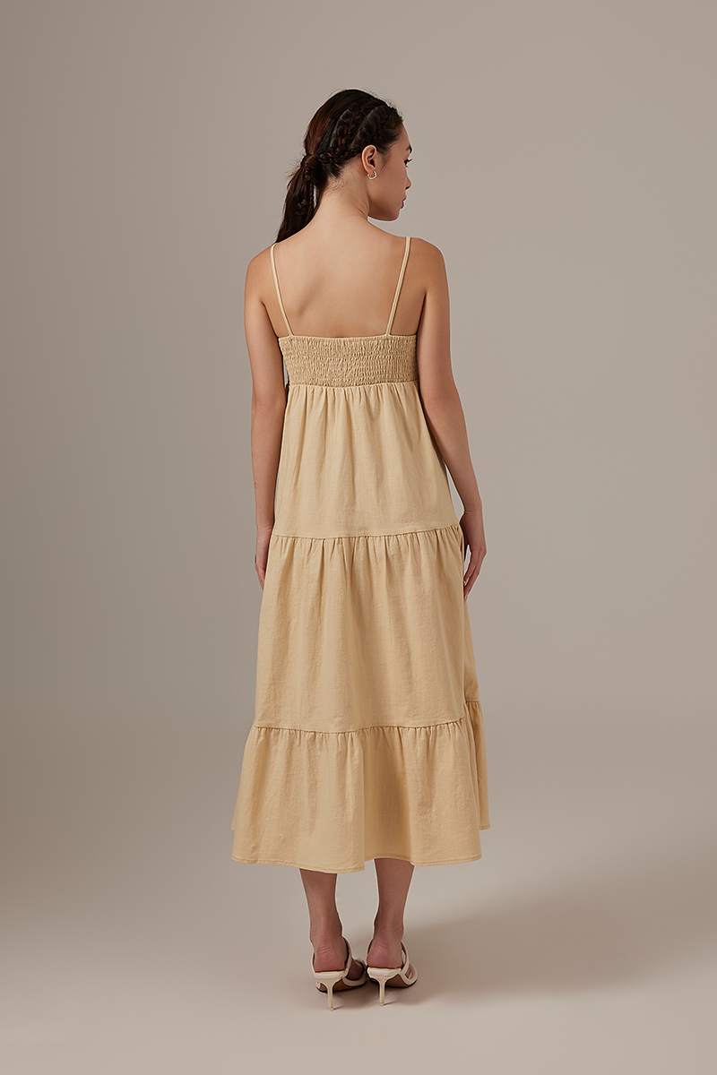 Arissa Tri-Tiered Maxi Dress in Banana