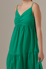 Arissa Tri-Tiered Maxi Dress in Green