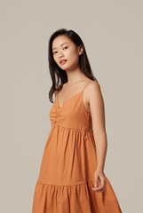 Arissa Tri-Tiered Maxi Dress in Orange