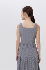 Pamela Tiered Midi Dress in Black