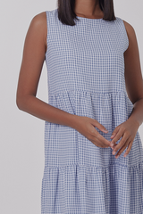 Riley Tiered Dress in Blue
