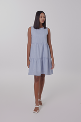 Riley Tiered Dress in Blue