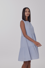 Riley Tiered Dress in Blue