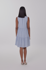 Riley Tiered Dress in Blue