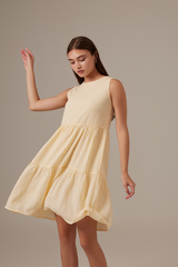 Riley Tiered Dress in Butter