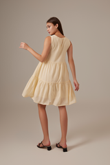 Riley Tiered Dress in Butter