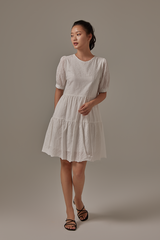 Jessine Embroidered Dress in White