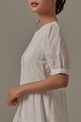 Jessine Embroidered Dress in White
