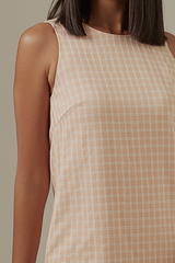 Janise Checkered Dress in Melon