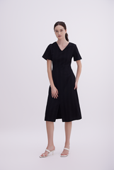 Cadynn Front Slit Dress in Black
