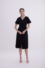 Cadynn Front Slit Dress in Black