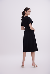 Cadynn Front Slit Dress in Black