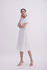 Cadynn Front Slit Dress in White