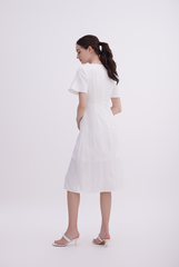 Cadynn Front Slit Dress in White