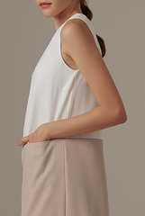 Marian Colour Block Dress in White