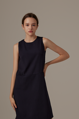 Marian Shift Dress in Navy Blue