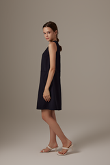 Marian Shift Dress in Navy Blue