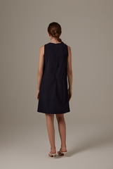 Marian Shift Dress in Navy Blue
