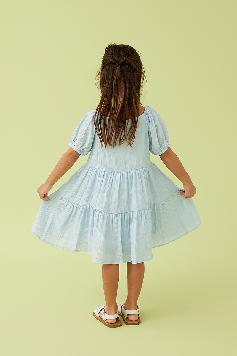 KIDS Shermaine Puff Sleeve Dress in Bubblegum