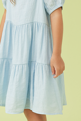 KIDS Shermaine Puff Sleeve Dress in Bubblegum