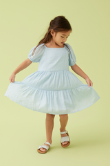KIDS Shermaine Puff Sleeve Dress in Bubblegum