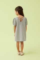 KIDS Lia Puff Sleeve Dress in Black