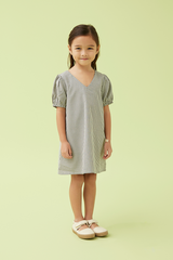 KIDS Lia Puff Sleeve Dress in Black