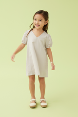 KIDS Lia Puff Sleeve Dress in Lilac