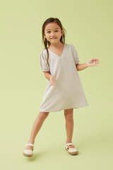 KIDS Lia Puff Sleeve Dress in Lilac