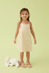 KIDS Zaina Eyelet Camisole Dress in Apricot