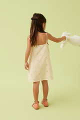 KIDS Zaina Eyelet Camisole Dress in Apricot