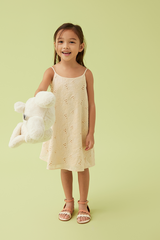 KIDS Zaina Eyelet Camisole Dress in Apricot