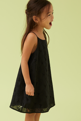 KIDS Zaina Eyelet Camisole Dress in Black