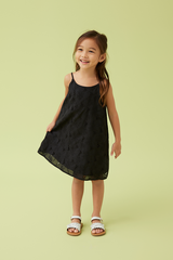 KIDS Zaina Eyelet Camisole Dress in Black