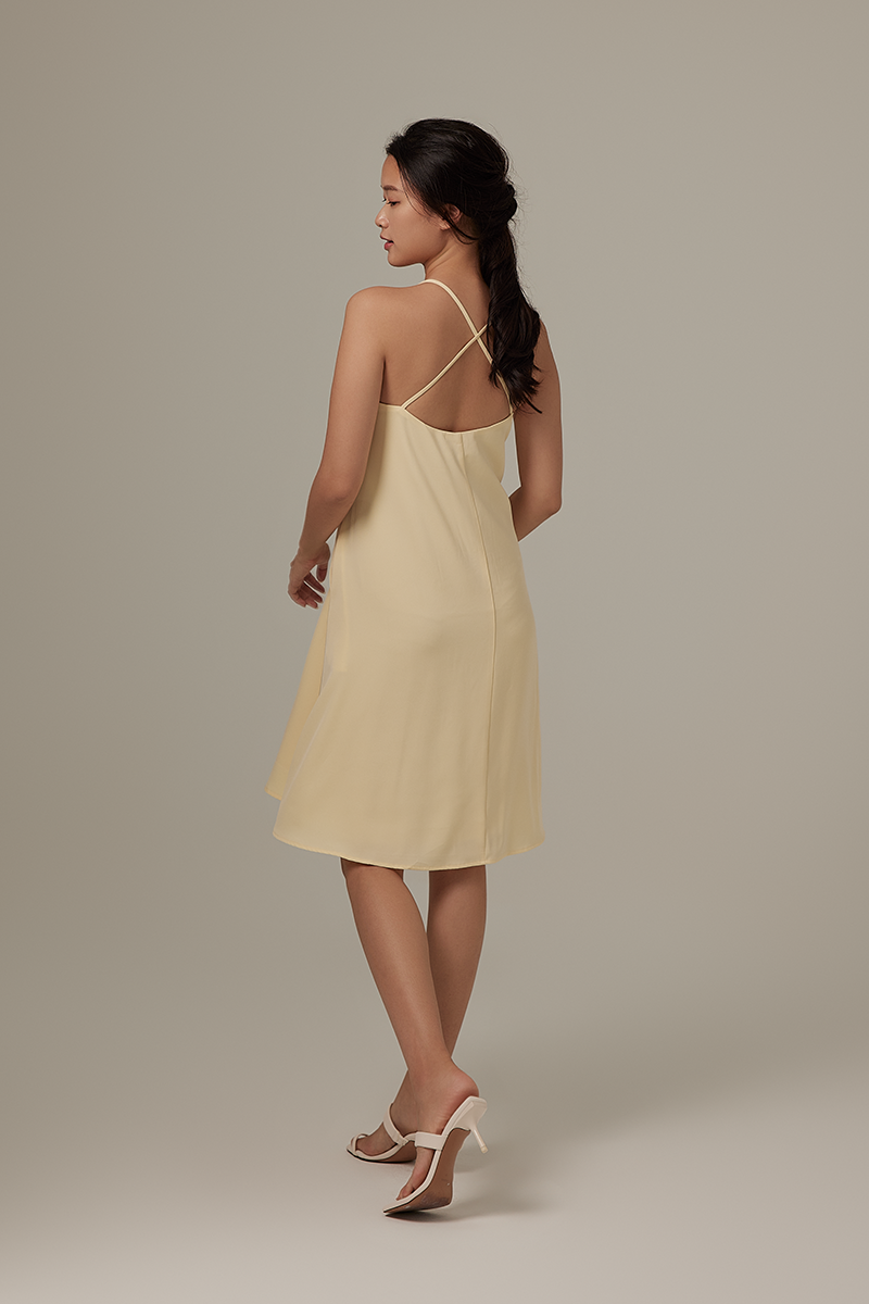 Judine Sleeveless Trapeze Dress in Butter