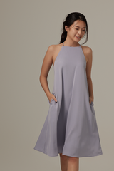 Judine Sleeveless Trapeze Dress in Periwinkle