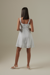 Dailyn Ruched Dress in Baby Blue