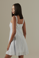 Dailyn Ruched Dress in Baby Blue
