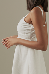Dailyn Ruched Dress in White