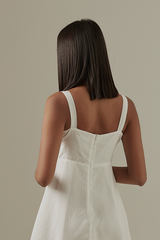 Dailyn Ruched Dress in White