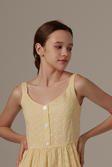 Percyn Floral Embroidered Dress in Butter