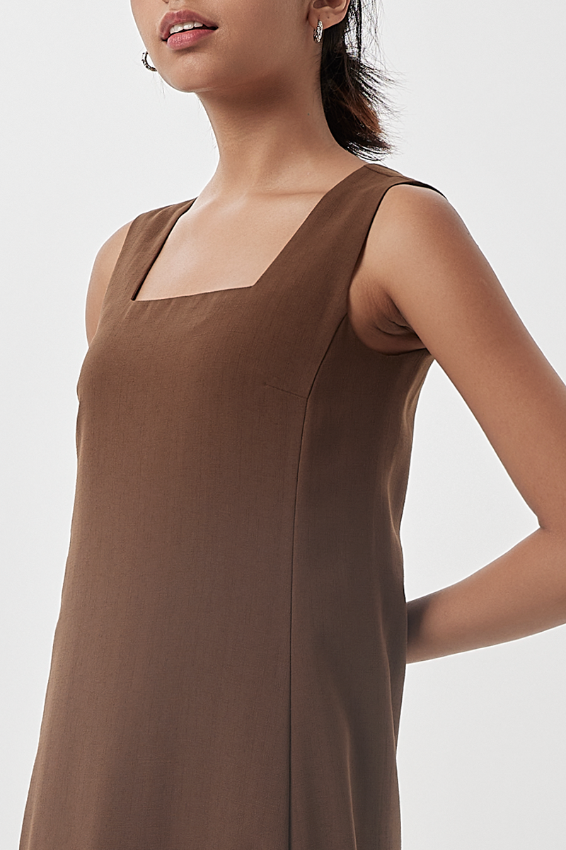 Juhi Side Slit Dress in Chocolate