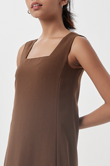 Juhi Side Slit Dress in Chocolate