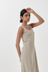 Juhi Side Slit Dress in Tea